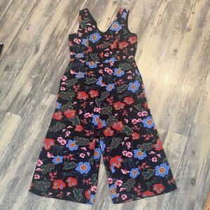 Ann Taylor Jumpsuit Midi Culottes Dark Floral Size 6